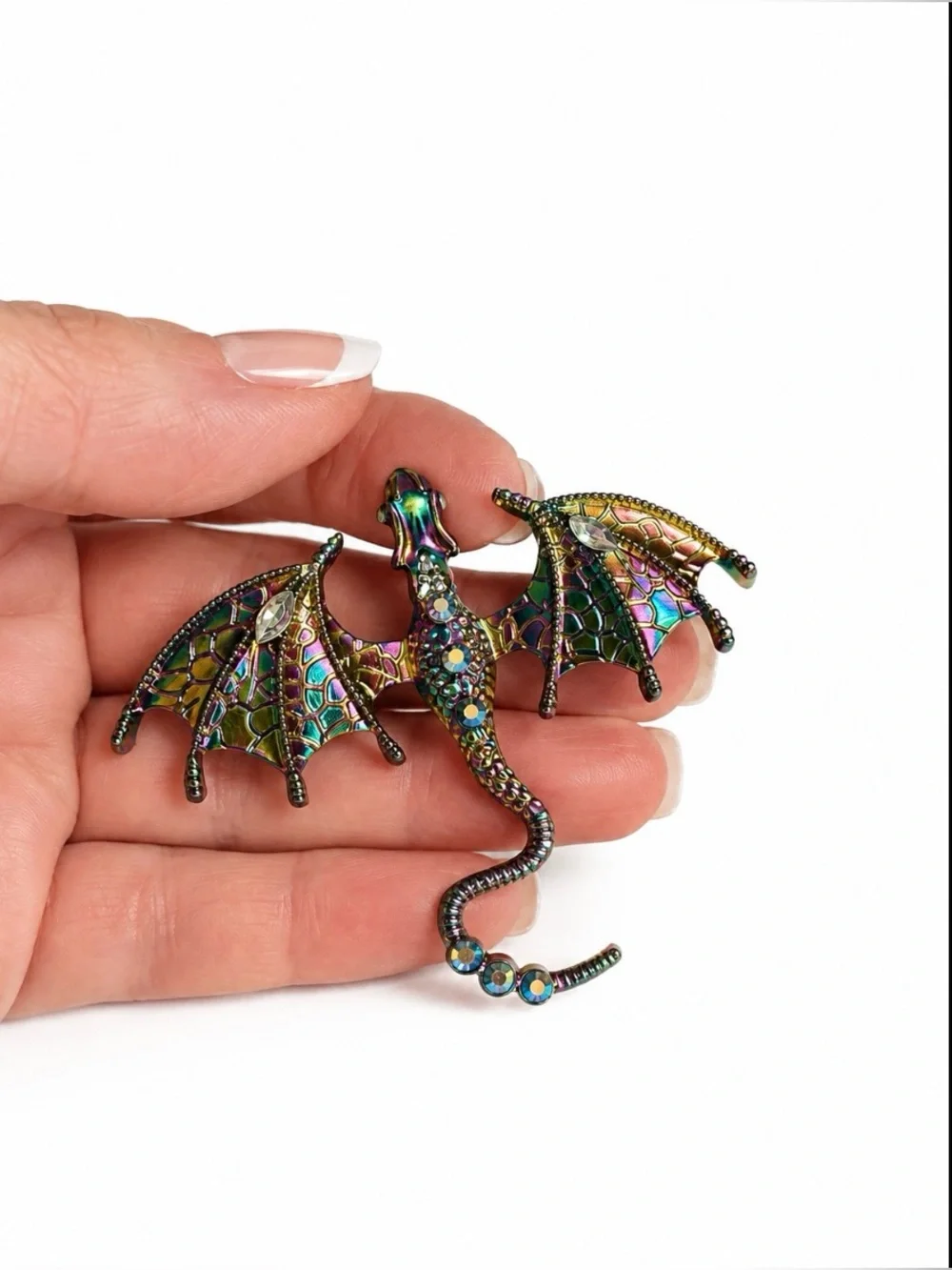 Dragon Fantasy Oil Slick Brooch Flying Dragon Modern
